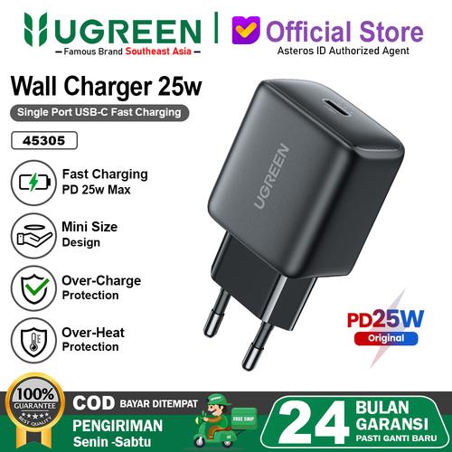 UGREEN Kepala Charger GaN Samsung Super Fast Charging 25w 45w 2.0 - 25W Single Port